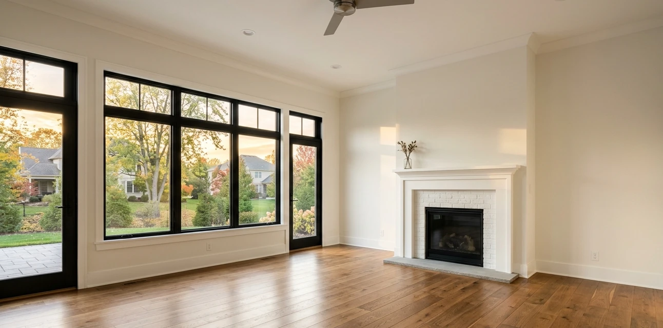 Clean empty living room, Hamilton County Indiana